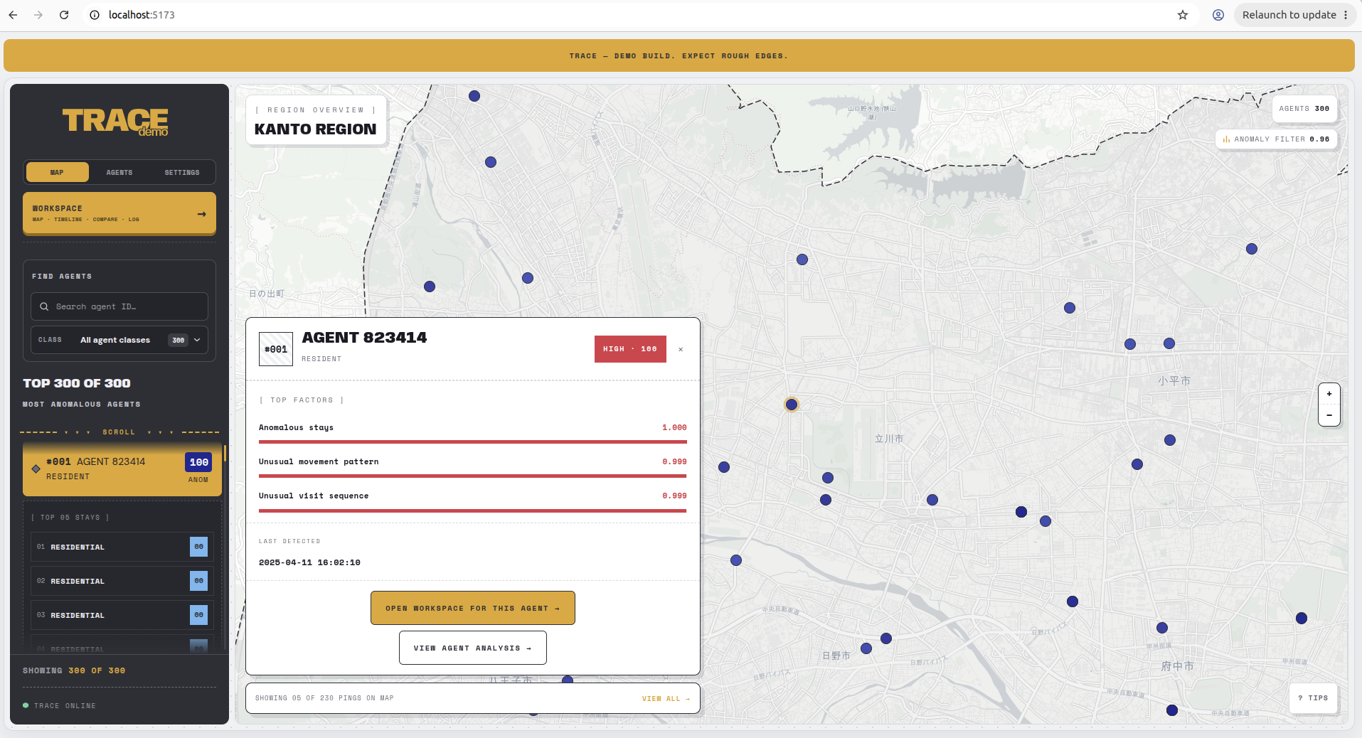 Trace demo: agent selection